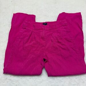 J.Crew Re-Imagined Womens Linen-Blend Pink Pants Size 4P